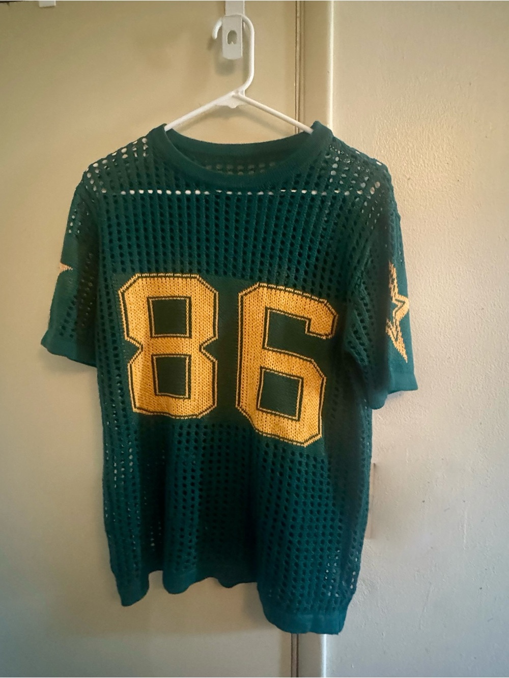 ROMWE Oversized Green/Yellow Jersey, Number 86